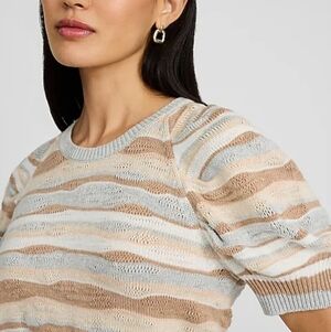NWT Express Striped Puff Sleeve Sweater